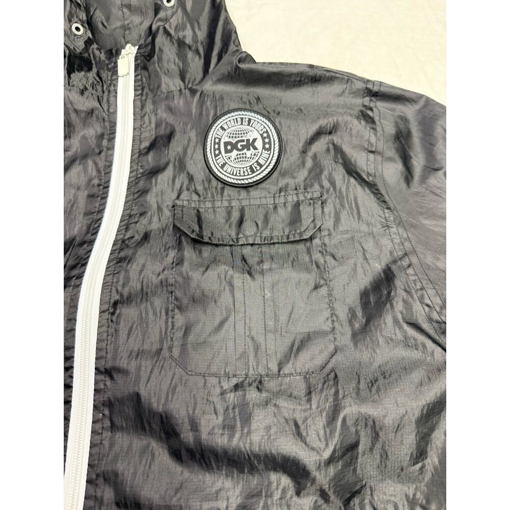 DGK "Dirty Ghetto Kids" Windbreaker Black Polyester Jacket Long Sleeve Men’s L - Picture 7 of 16